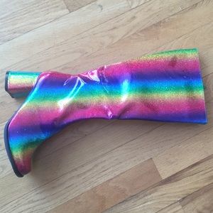 Ellie Rainbow Glitter gogo boots. Size 7.